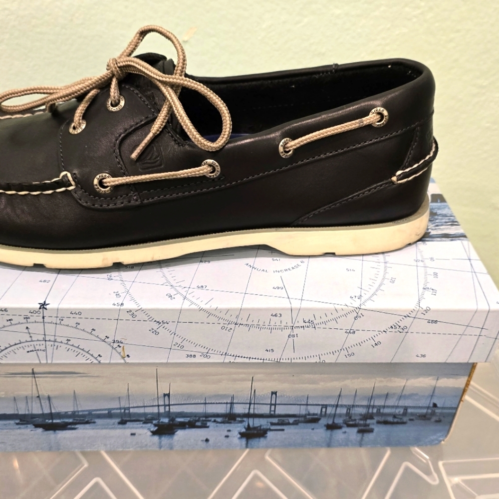 Men boat shoes, natural leather,  SperryTop-Sider, size 13, Very Good Condition